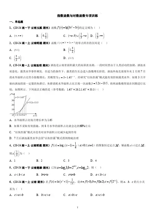指数函数与对数函数专项训练(原卷版)