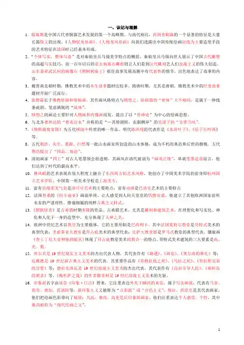 《中外美术史》复习资料~