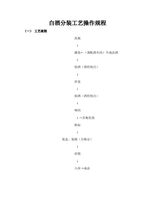 白酒分装工艺操作规程