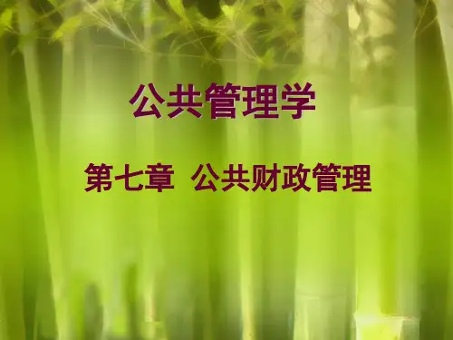 [管理课件]公共管理学--公共财政管理(PPT52页)