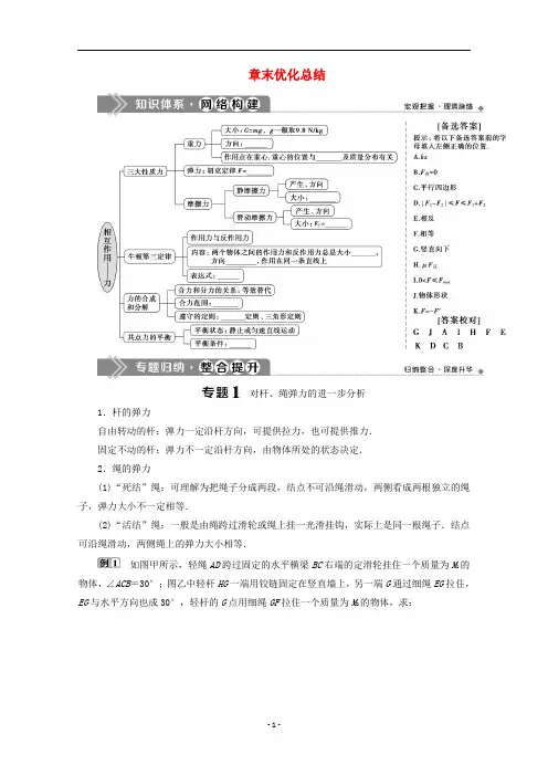 新教材高中物理 第3章 章末优化总结教案 新人教版必修第一册