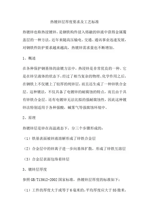 镀锌层厚度要求以及国家标准