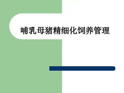 哺乳母猪精细化饲养管理ppt课件