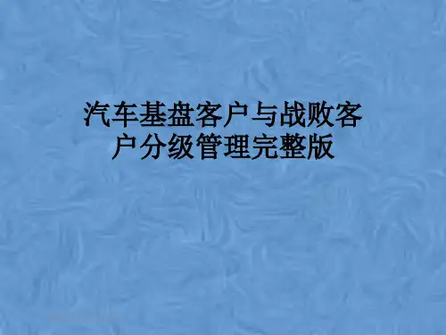 汽车基盘客户与战败客户分级管理完整版