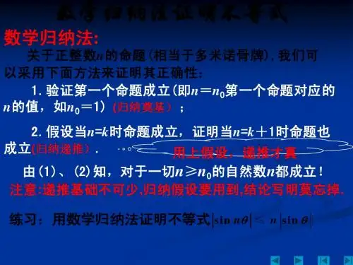 5.3数学归纳法证明不等式 课件(人教A版选修4-5)