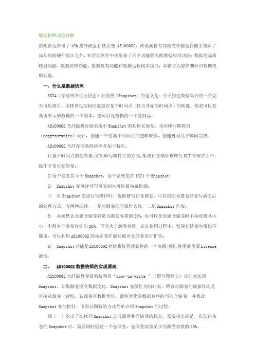 数据快照功能详解