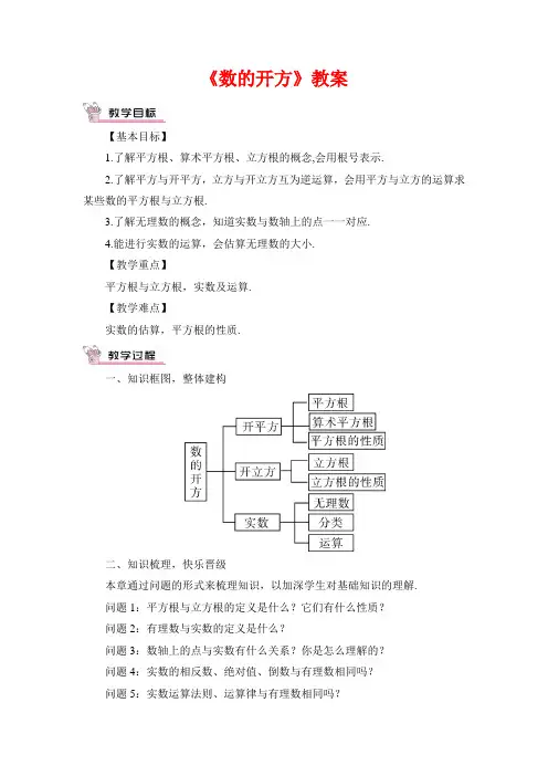 (最新)华师大版八年级数学上册《数的开方》教案