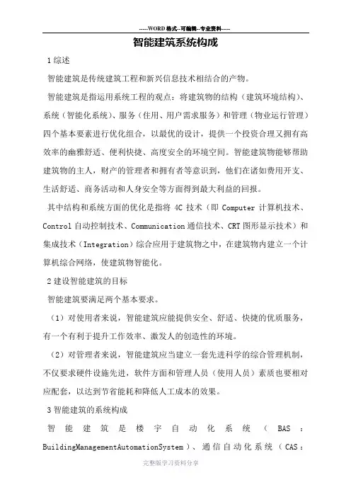智能建筑系统构成
