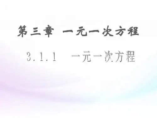 人教版数学七年级上册3.1.1《一元一次方程》ppt课件(共17张PPT)
