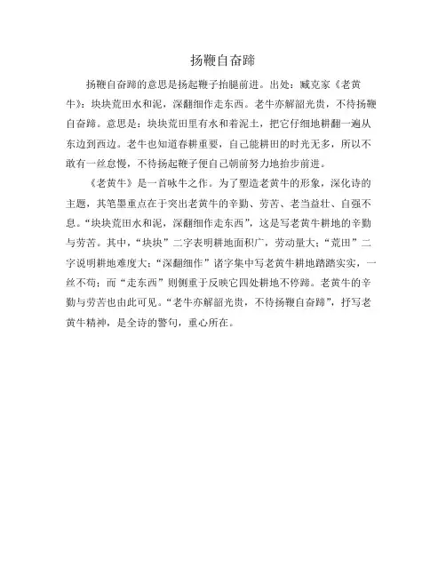 扬鞭自奋蹄