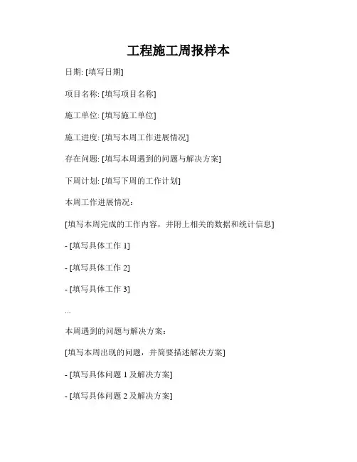 工程施工周报样本