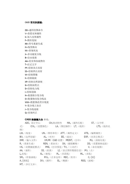 CASS快捷方式大全