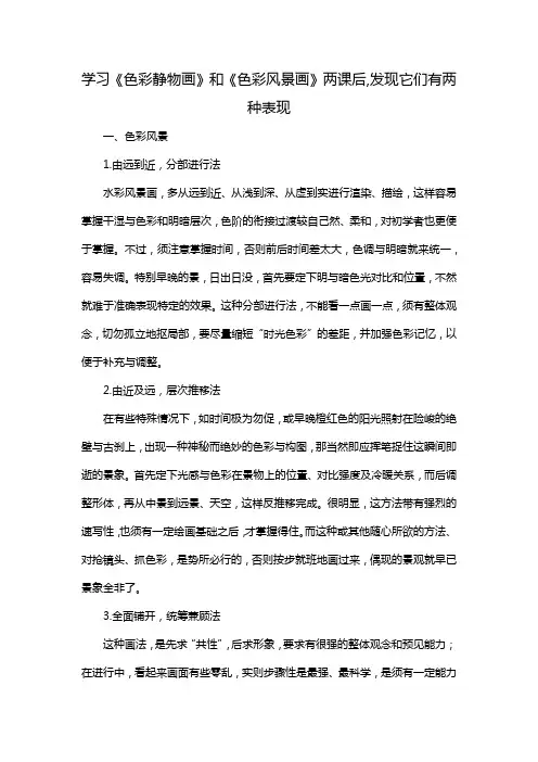 学习《色彩静物画》和《色彩风景画》两课后,发现它们有两种表现