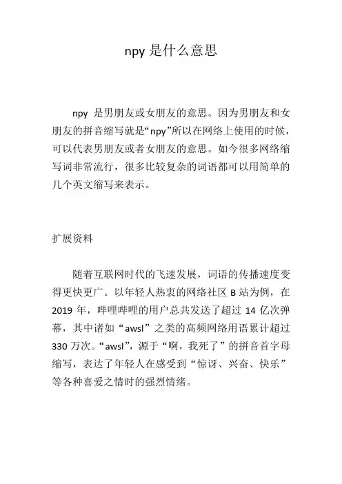 npy是什么意思