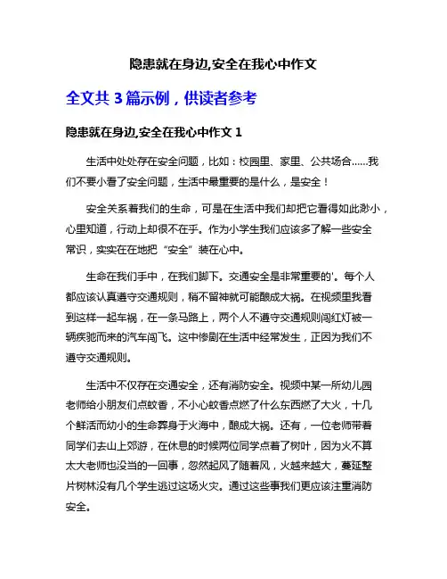 隐患就在身边,安全在我心中作文