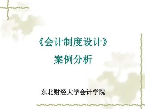 《会计制度设计》案例分析