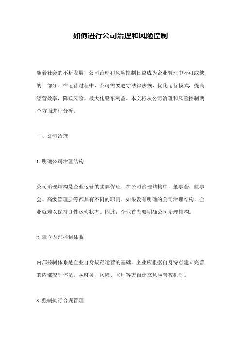 如何进行公司治理和风险控制