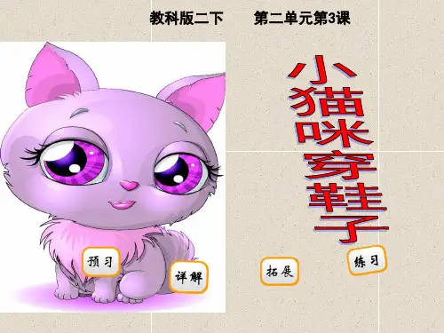 语文二级下册第3课《小猫咪穿鞋子》课件