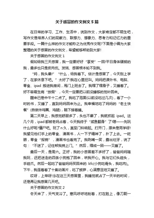 关于感冒的作文例文5篇