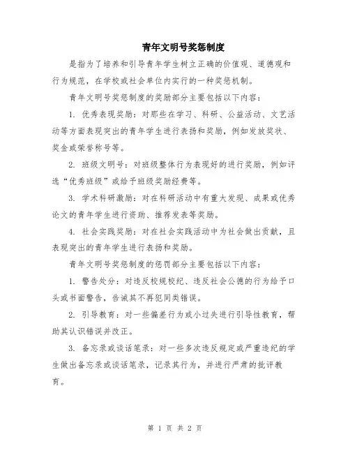 青年文明号奖惩制度
