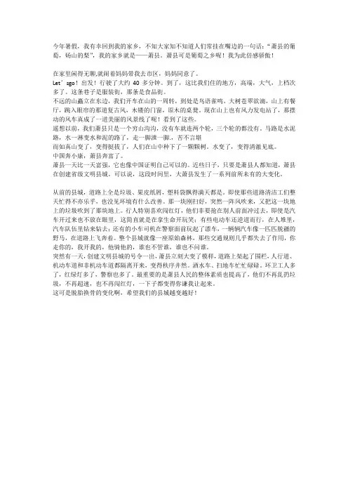 萧县的变化作文