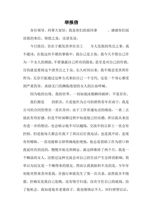举报信(第三者控诉)