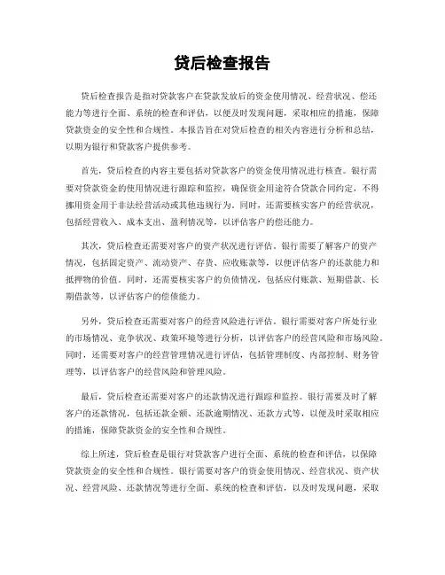 贷后检查报告