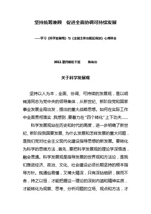坚持统筹兼顾促进全面协调可持续发展