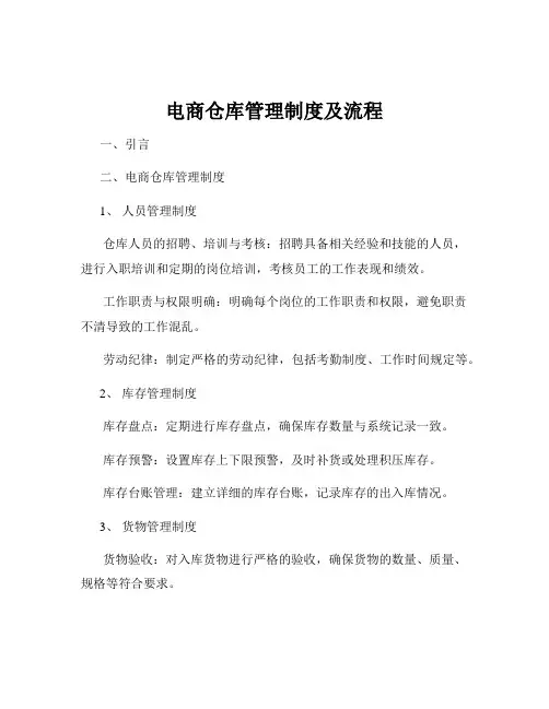 电商仓库管理制度及流程