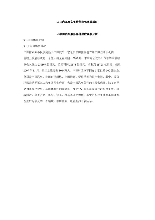 丰田汽车服务备件供应体系分析
