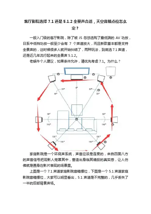 客厅影院选择7.1还是5.1.2全景声合适，天空音箱点位怎么定？