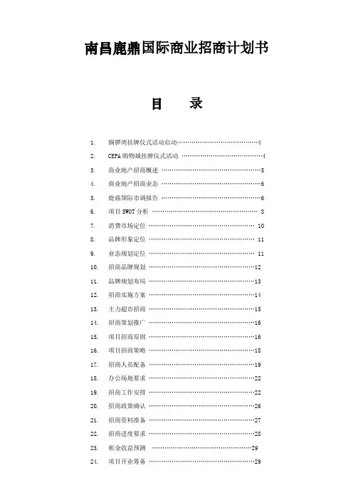 南昌鹿鼎国际商业招商计划书-20DOC