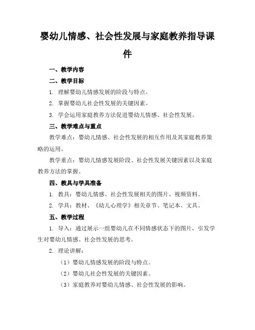 婴幼儿情感、社会性发展与家庭教养指导课件