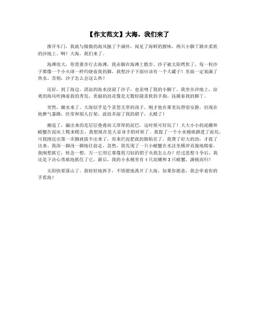 【作文范文】大海,我们来了