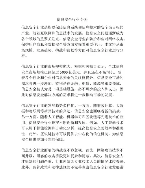 信息安全行业 分析
