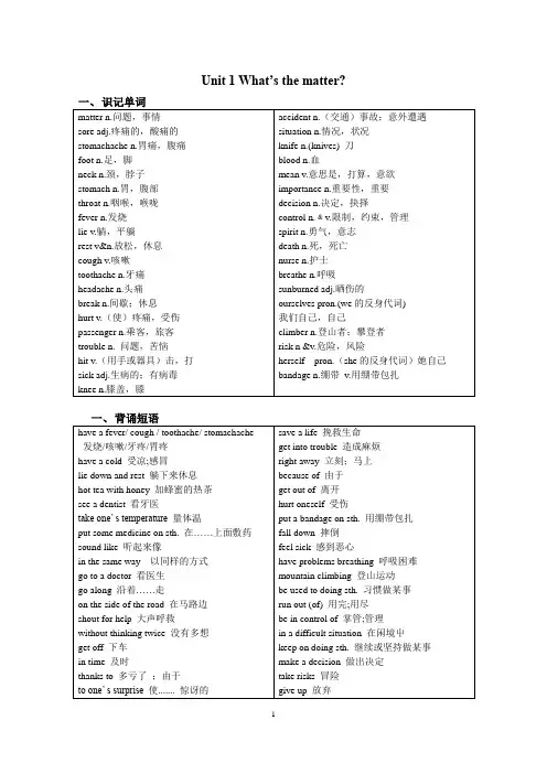 八年级下册英语知识点Unit1 to Unit5 单词短语语法