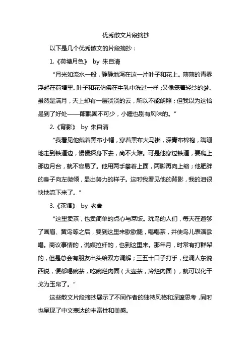 优秀散文片段摘抄