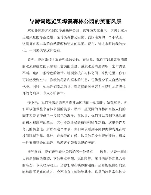 导游词饱览柴埠溪森林公园的美丽风景