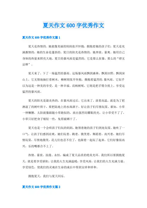 夏天作文600字优秀作文