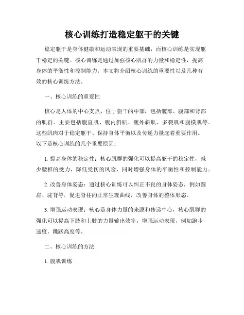 核心训练打造稳定躯干的关键