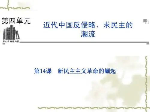 新人教版历史必修一：第14课《新民主主义革命的崛起》ppt课件