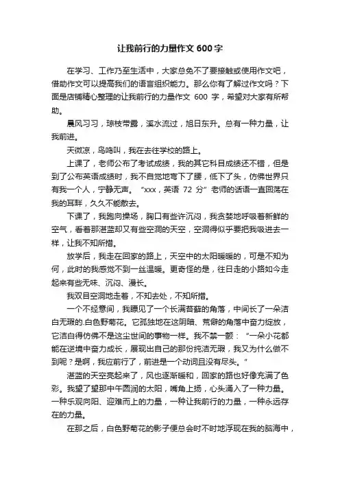 让我前行的力量作文600字