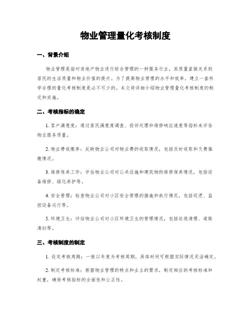物业管理量化考核制度