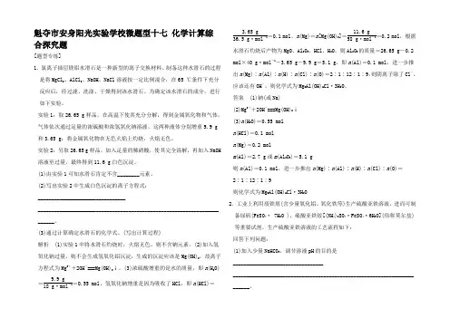 高考化学二轮复习 下篇 专题三 微题型十七 化学计算综合探究题试题