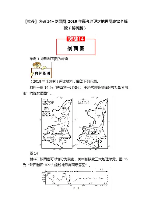 【推荐】突破14+剖面图-2019年高考地理之地理图表完全解读（解析版）