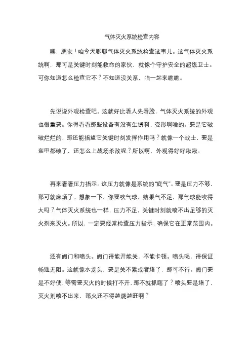 气体灭火系统检查内容