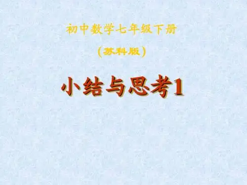 小结与思考(1)