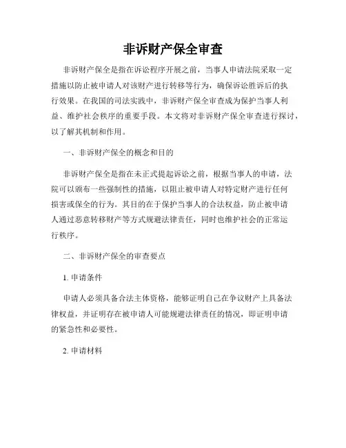 非诉财产保全审查