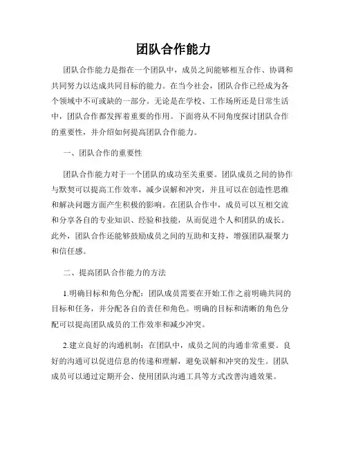 团队合作能力