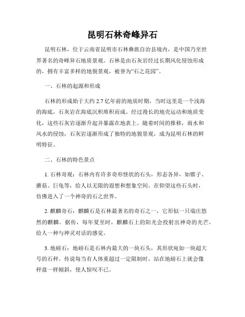 昆明石林奇峰异石